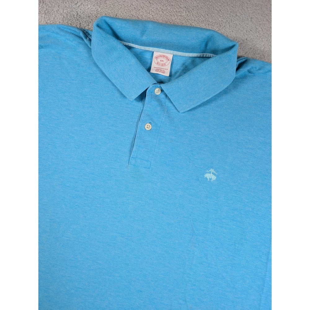 Brooks Brothers Performance Polo Shirt Mens XXL Blue Short Sleeve Original Fit